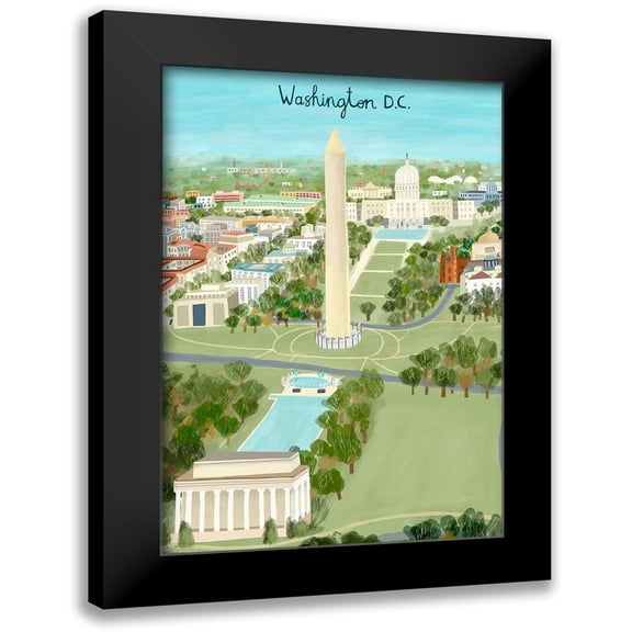 Daly, Carla 13x18 Black Modern Framed Museum Art Print Titled - View from Above Washington DC