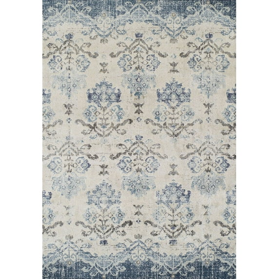 Dalyn Antigua Area Rug AN11 An11 Blue Blue Swirls Scrolls 5' 3" x 7' 7" Rectangle