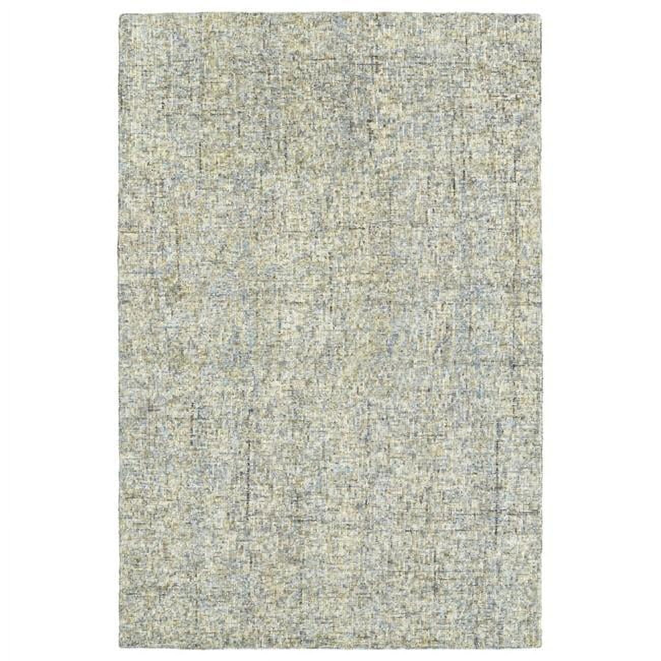 Chambray Elegance Hand-Tufted Wool Rug in Ivory and Light Blue, 9' x 13'