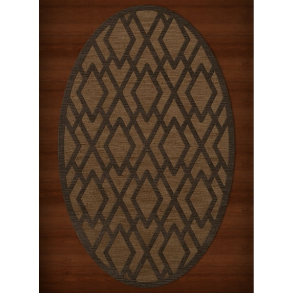 Dalyn Dover Area Rug DV1 Dv1 Caramel Diamond Lines 9' x 12' Oval