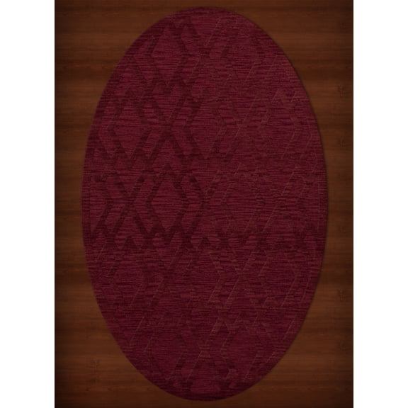 Dalyn Dover Area Rug DV1 Dv1 Rich Red Diamond Lines 5' x 8' Oval