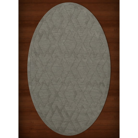 Dalyn Dover Area Rug DV1 Dv1 Silver Diamond Lines 4' x 6' Oval