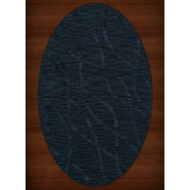 Dalyn Dover Area Rug DV10 Dv10 Navy Swirls Waves 10' x 14' Oval