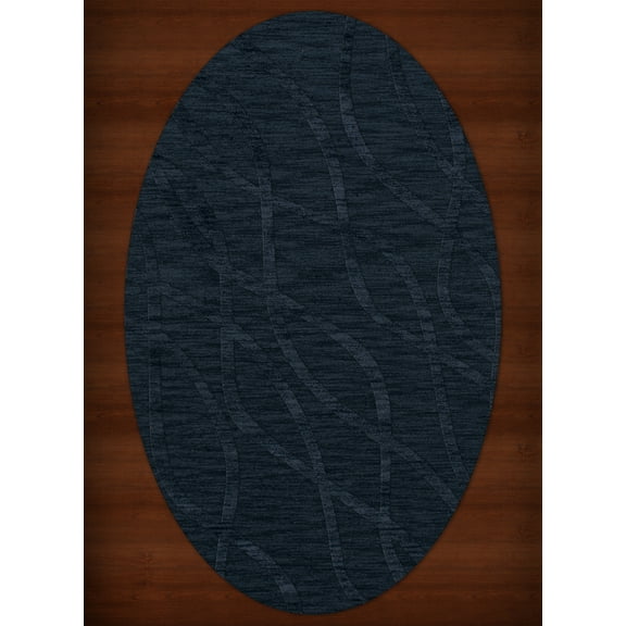 Dalyn Dover Area Rug DV10 Dv10 Navy Swirls Waves 10' x 14' Oval
