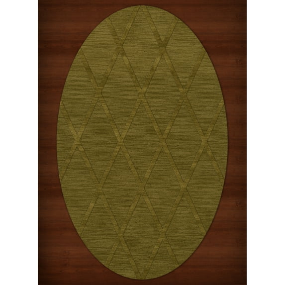Dalyn Dover Area Rug DV11 Dv11 Avocado Lines Diamonds 6' x 9' Oval