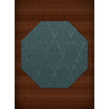 Dalyn Dover Area Rug DV11 Dv11 Teal Lines Diamonds 8' x 8' Octagon