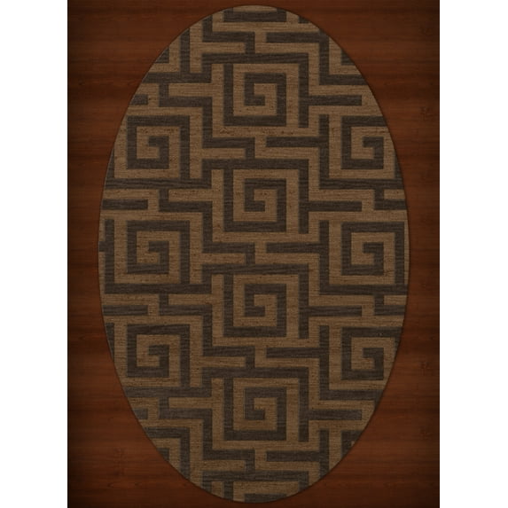 Dalyn Dover Area Rug DV13 Dv13 Caramel Squares Maze 4' x 6' Oval