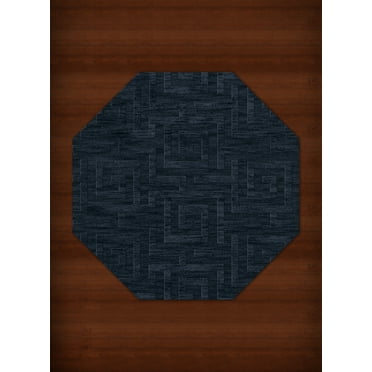 Dalyn Dover Area Rug DV13 Dv13 Navy Squares Maze 4' x 4' Octagon