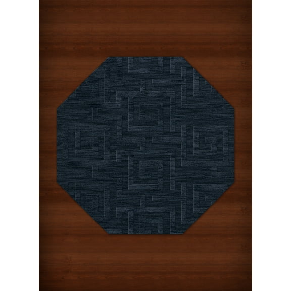 Dalyn Dover Area Rug DV13 Dv13 Navy Squares Maze 4' x 4' Octagon