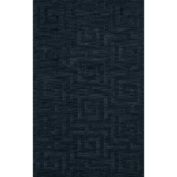 Dalyn Dover Area Rug DV13 Dv13 Navy Squares Maze 6' x 9' Rectangle