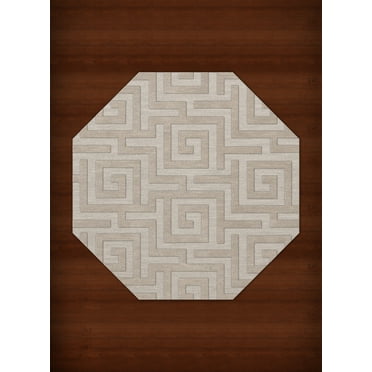 Dalyn Dover Area Rug DV13 Dv13 Putty Squares Maze 8' x 8' Octagon