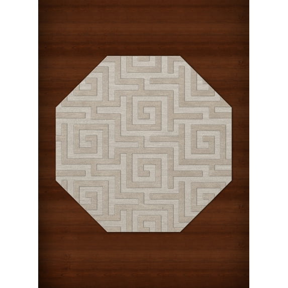 Dalyn Dover Area Rug DV13 Dv13 Putty Squares Maze 8' x 8' Octagon