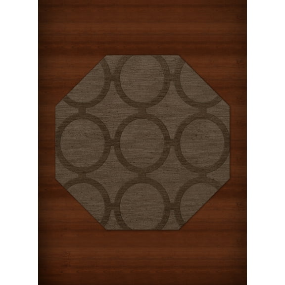 Dalyn Dover Area Rug DV14 Dv14 Mocha Circles Rings 12' x 12' Octagon