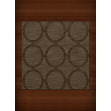 Dalyn Dover Area Rug DV14 Dv14 Mocha Circles Rings 6' x 6' Square
