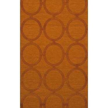 Dalyn Dover Area Rug DV14 Dv14 Orange Circles Rings 3' x 5' Rectangle
