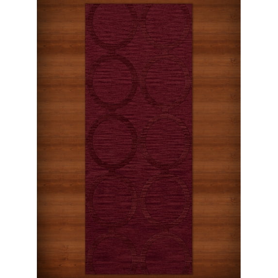 Dalyn Dover Area Rug DV14 Dv14 Rich Red Circles Rings 2' 6" x 8' Rectangle