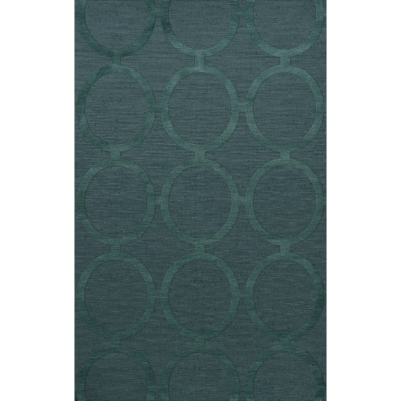 Dalyn Dover Area Rug DV14 Dv14 Teal Circles Rings 3' x 5' Rectangle