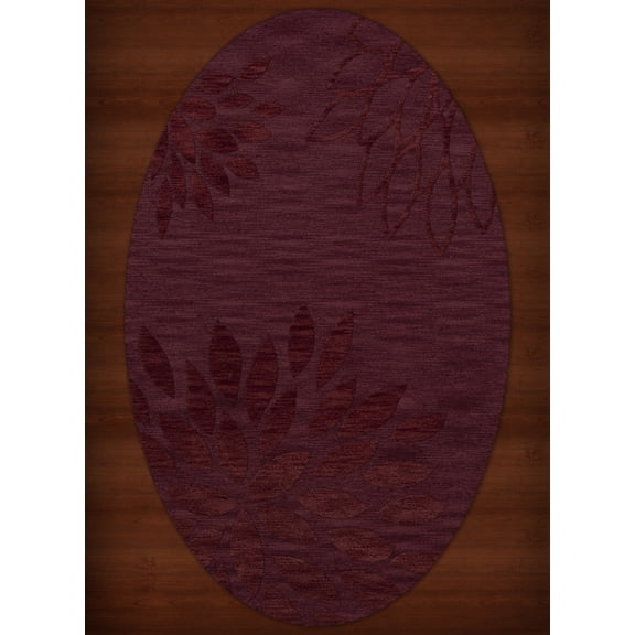 Dalyn Dover Area Rug DV17 Dv17 Burgundy Floral Leaves 3' x 5' Oval