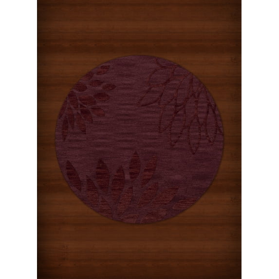 Dalyn Dover Area Rug DV17 Dv17 Burgundy Floral Leaves 4' x 4' Round
