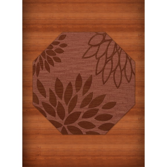 Dalyn Dover Area Rug DV17 Dv17 Coral Floral Leaves 10' x 10' Octagon