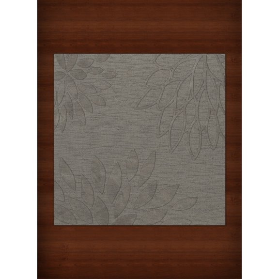 Dalyn Dover Area Rug DV17 Dv17 Silver Floral Leaves 4' x 4' Square