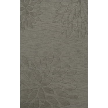 Dalyn Dover Area Rug DV17 Dv17 Silver Floral Leaves 4' x 6' Rectangle