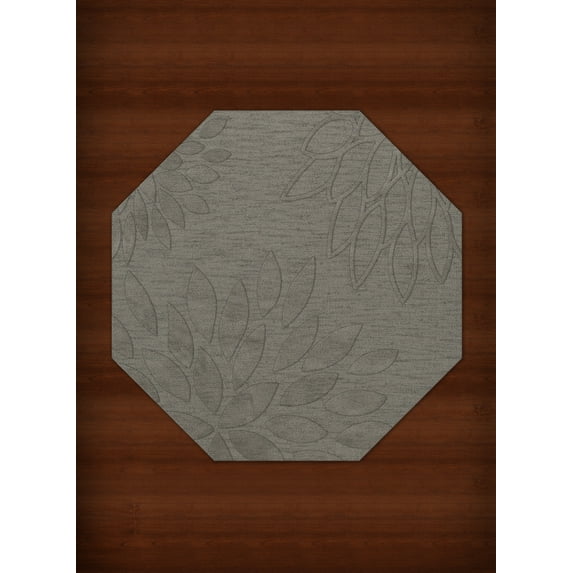 Dalyn Dover Area Rug DV17 Dv17 Silver Floral Leaves 8' x 8' Octagon