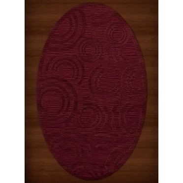 Dalyn Dover Area Rug DV3 Dv3 Rich Red Circles Loops 5' x 8' Oval