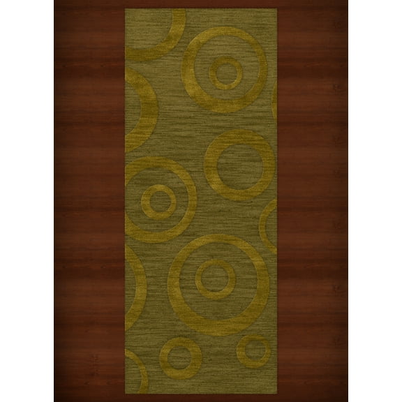 Dalyn Dover Area Rug DV5 Dv5 Avocado Bubbles Circles 2' 6" x 10' Rectangle