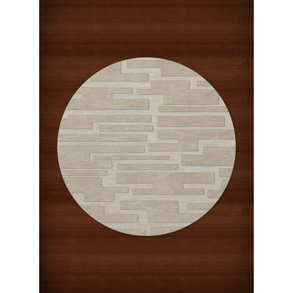 Dalyn Dover Area Rug DV6 Dv6 Putty Blocks Squares 12' x 12' Round