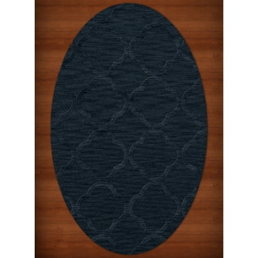 Dalyn Dover Area Rug DV8 Dv8 Navy Quaterfoil Trellis 12' x 18' Oval