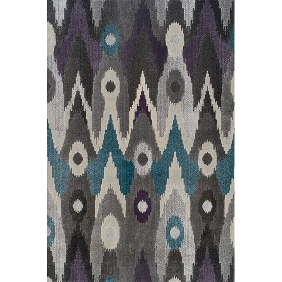 Dalyn Grand Tour Area Rug GT116GR Graphite Striped Circles 9' 6" x 13' 2" Rectangle