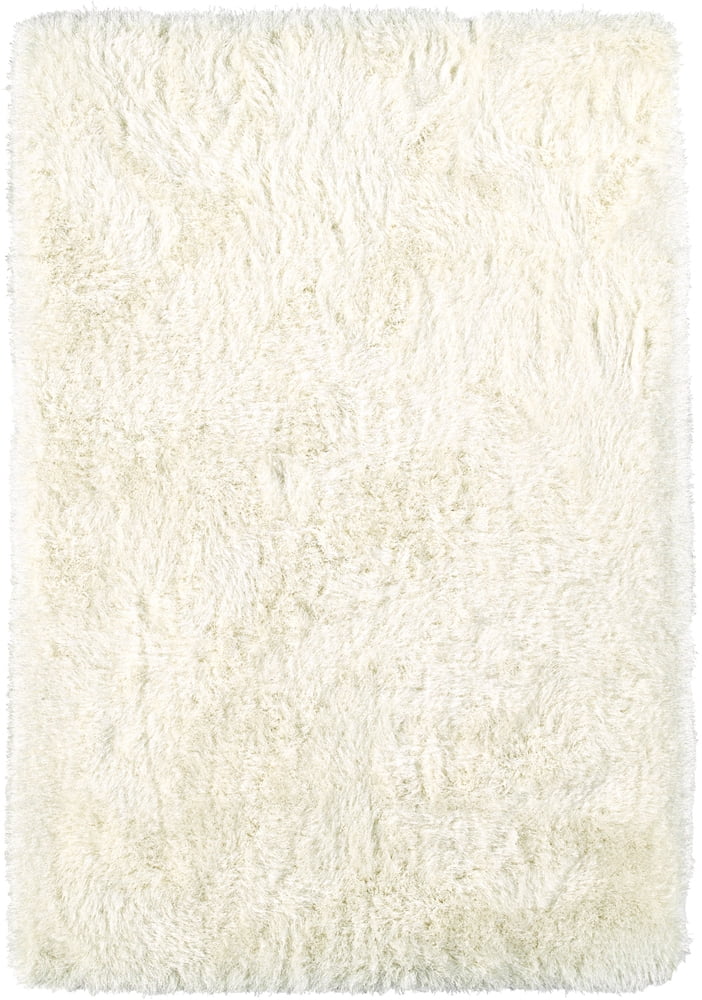 Ivory High Pile Tufted Shag Area Rug