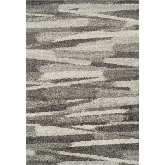 Dalyn Rocco Area Rugs - RC7 Shag & Flokati Charcoal Lines Faded Zig Zag Gradient Rug