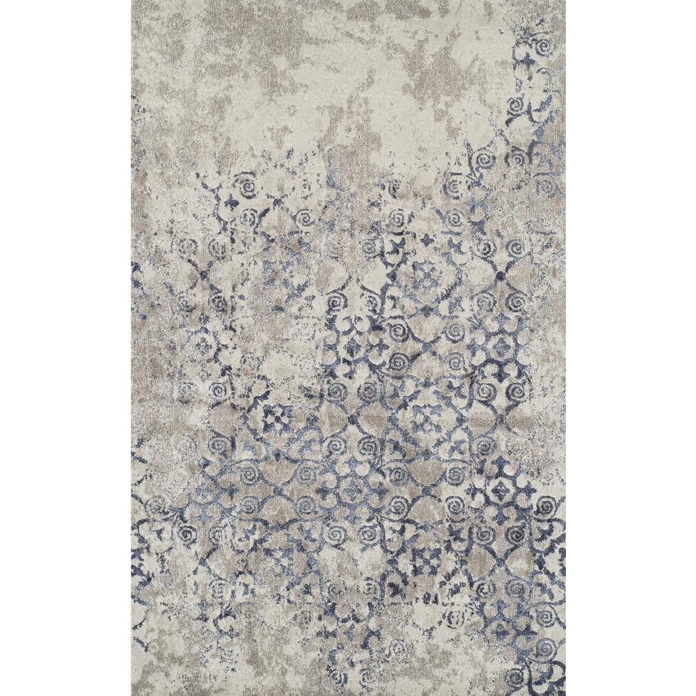 Antigua Linen and Blue Rectangular Tufted Rug