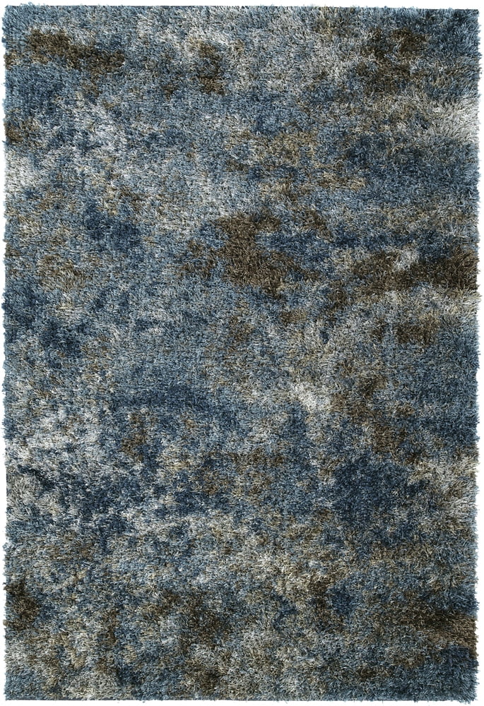 Cobalt Cascade Handmade Shag Rug 3'3" x 5'1"