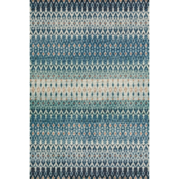 Dalyn Brisbane Area Rug BR1 Br1 Indigo Indigo Lines Banded 8' x 8' Round