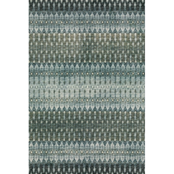 Dalyn Brisbane Area Rug BR1 Br1 Mineral Blue Mineral Blue Rows Lines 2' 3" x 7' 6" Rectangle