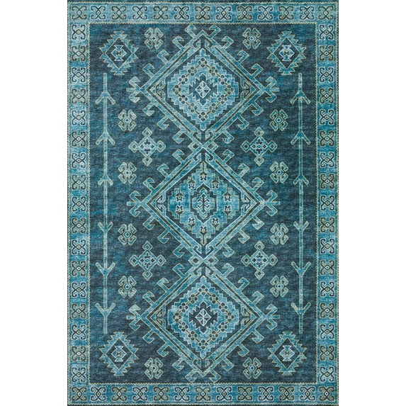 Dalyn Brisbane Area Rug BR2 Br2 Navy Navy Diamonds Scrolls 2' 3" x 7' 6" Rectangle