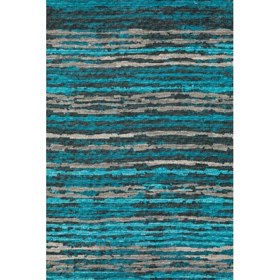 Dalyn Brisbane Area Rug BR4 Br4 Teal Teal Banded Rows 3' x 5' Rectangle