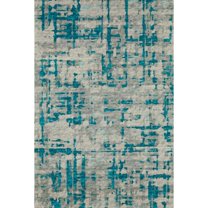 Dalyn Brisbane Area Rug BR5 Br5 Teal Teal Lines Blocks 3' x 5' Rectangle