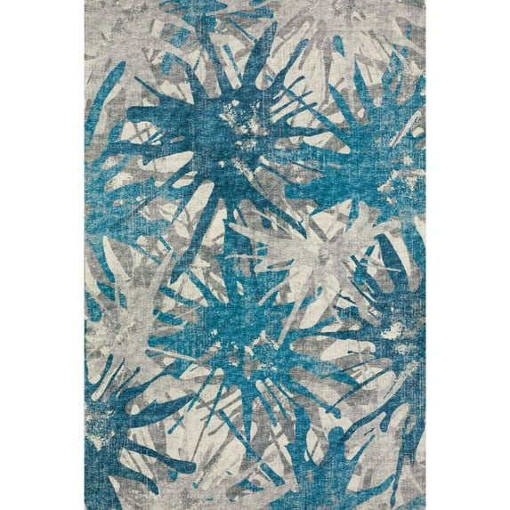 Dalyn Brisbane Area Rug BR6 Br6 Cobalt Cobalt Leaves Petals 5' x 7' 6" Rectangle