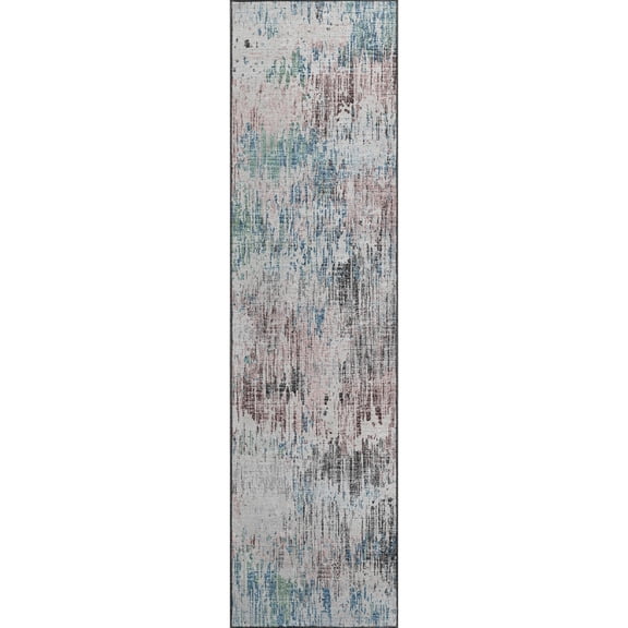 Addison Rugs Mayfield Washable Transitional Soft Abstract Multi Runner Rug, 2'3" x 7'6"