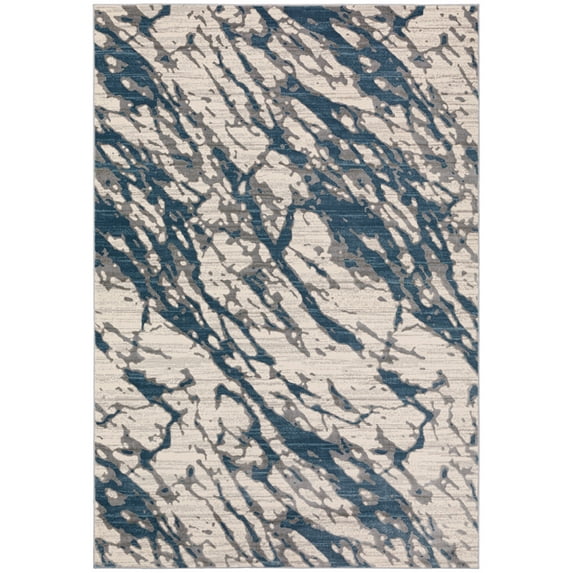 Dalyn Cascina Area Rug CC3 Cc3 Indigo Indigo Lines Waves 2' 3" x7' 5" Rectangle