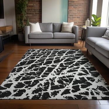 Addison Rugs Chantille Indoor/Outdoor Transitional Organic Black Washable Rectangle Rug, 3' x 5'