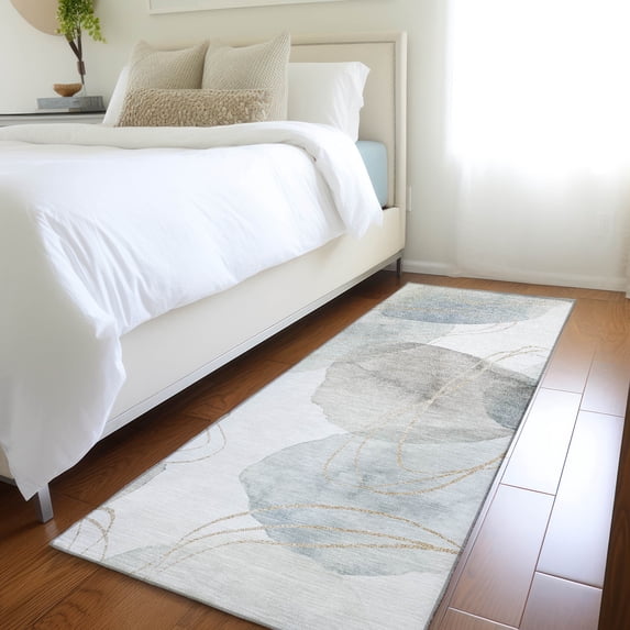 Addison Rugs Chantille Indoor/Outdoor Contemporary Organic Ivory Washable Runner Rug, 2'3" x 7'6"