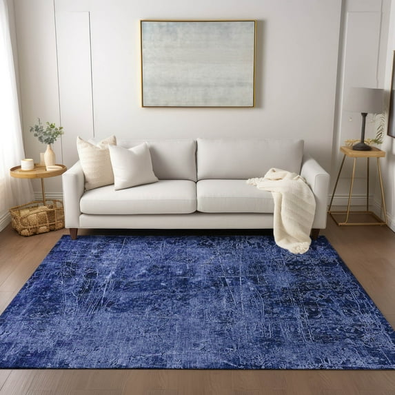 Addison Rugs Chantille Indoor/Outdoor Transitional Organic Navy Washable Rectangle Rug, 5' x 7'6"