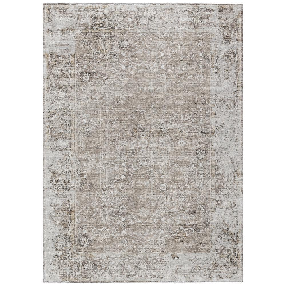 Taupe Chenille-Wool Blend Ultra-Soft Rectangular 3' x 5' Rug