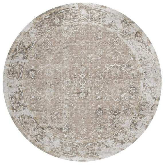 Dalyn Rug Company & Addison Rugs Indoor/Outdoor Marbella MB2 Taupe Washable 8' x 8' Round Rug