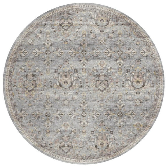 Dalyn Rug Company & Addison Rugs Indoor/Outdoor Marbella MB4 Silver Washable 8' x 8' Round Rug